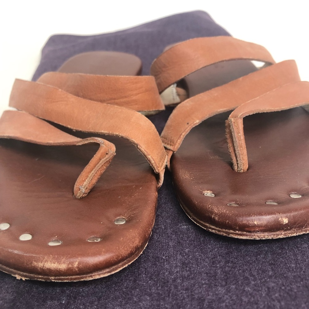 Matt Bernson Cognac Leather Strappy Sandals - Picture 3 of 8